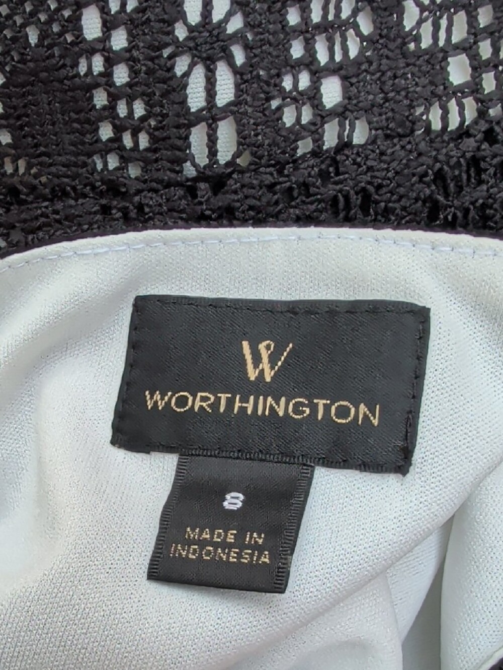 Worthington Black Crochet Lace Overlay Skirt - Picture 3 of 4